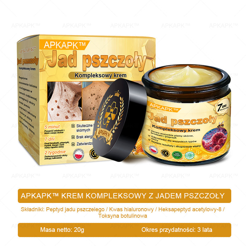 ΑPΚΑPK™ Jad Pszczoły Kompleksowy Krem🥇pomaga w leczeniu problemów skórnych, takich jak: zmarszczki, blizny, plamy pigmentacyjne, rozstępy, trądzik, łuszczyca, egzema, zmiany skórne, podrażnienia, stany zapalne i inne problemy skórne🔥