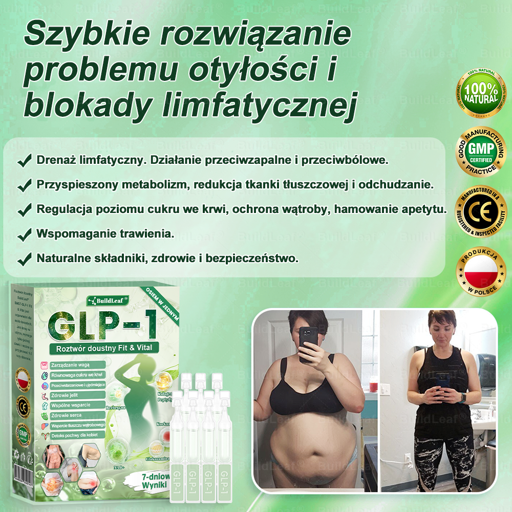 Oficjalny sklep Polska | ☘️☘️BuildLeaf® GLP-1 8-w-1 Fit & Vital Rozwiązanie (Jednorazowe dziennie, widoczne zmiany w ciągu 7 dni) ✅ Otyłość, zdrowie sercowo-naczyniowe, cukrzyca, bezdech senny, zdrowie jelit, problemy ze stawami i inne.